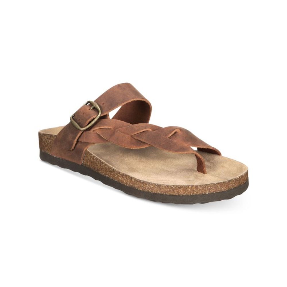 WHITE MOUNTAIN FOOTBEDS Womens Brown Heel Cup Crawford Platform Sandals 8 M